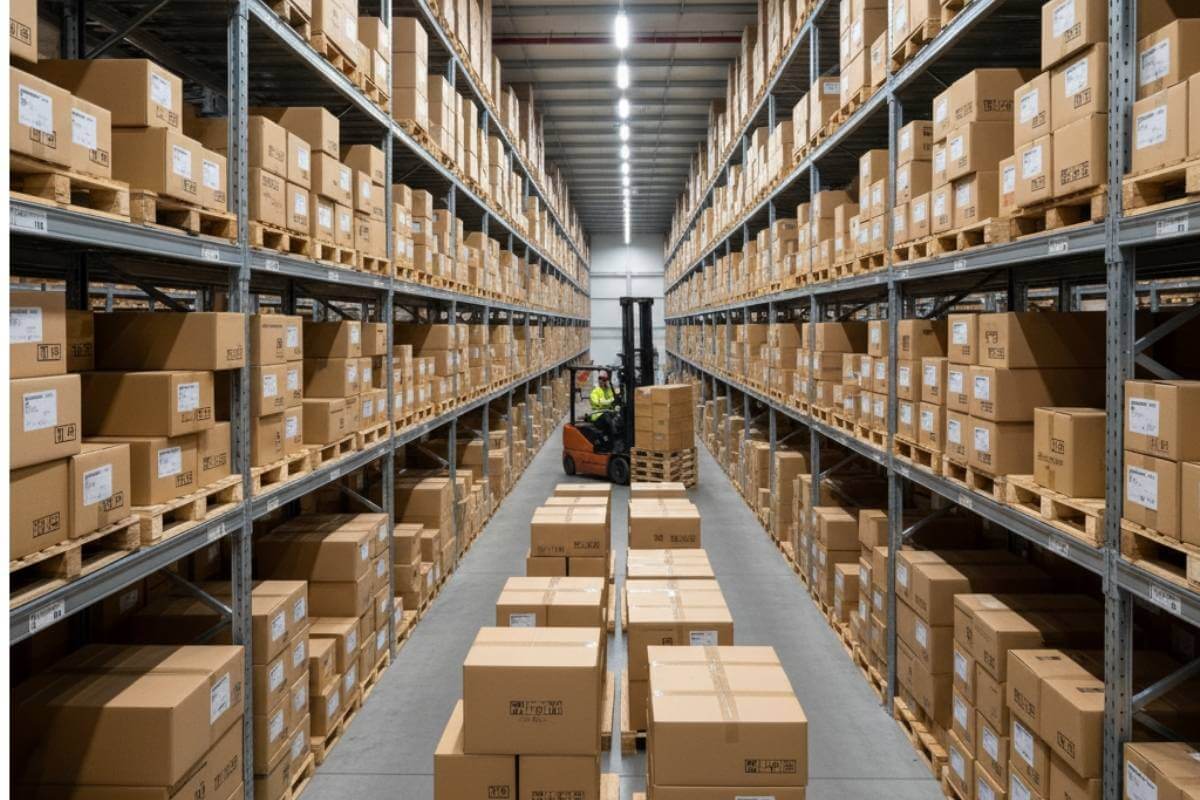 Lager mit Tesla Rückleuchten